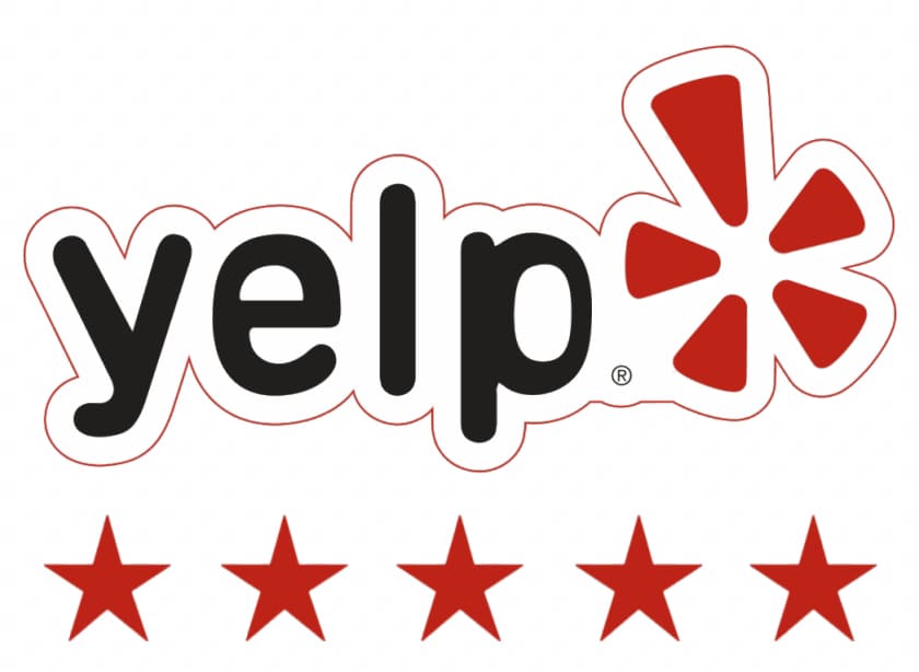 Yelp 5 star reviews logo