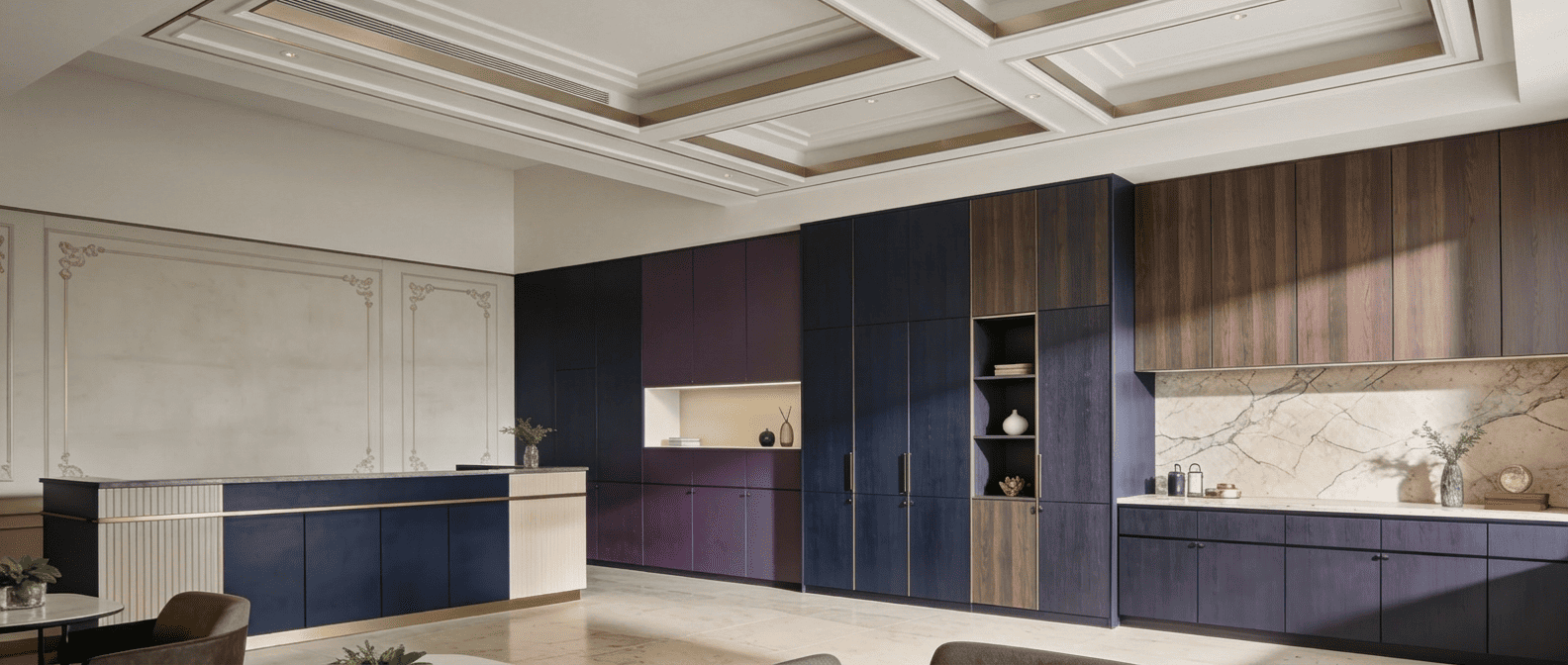 Cabinetry and millwork resurfacing in a premium interior