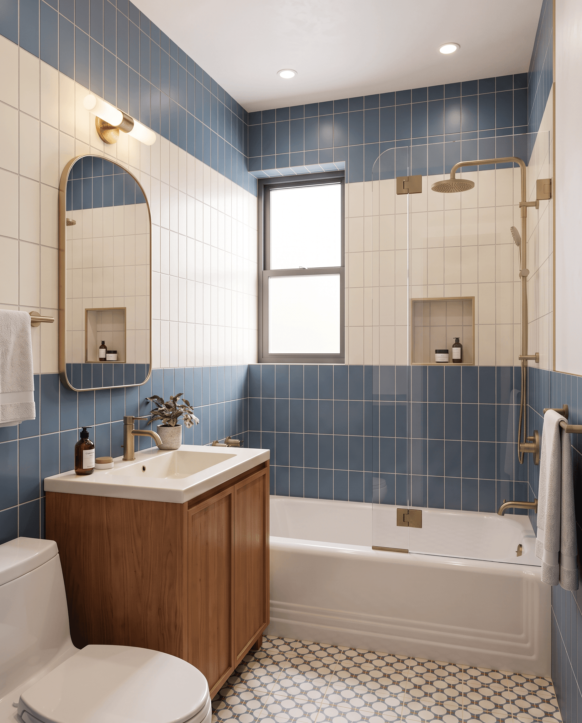 Renovated master bathroom after remodel in Forest Hills, NYC