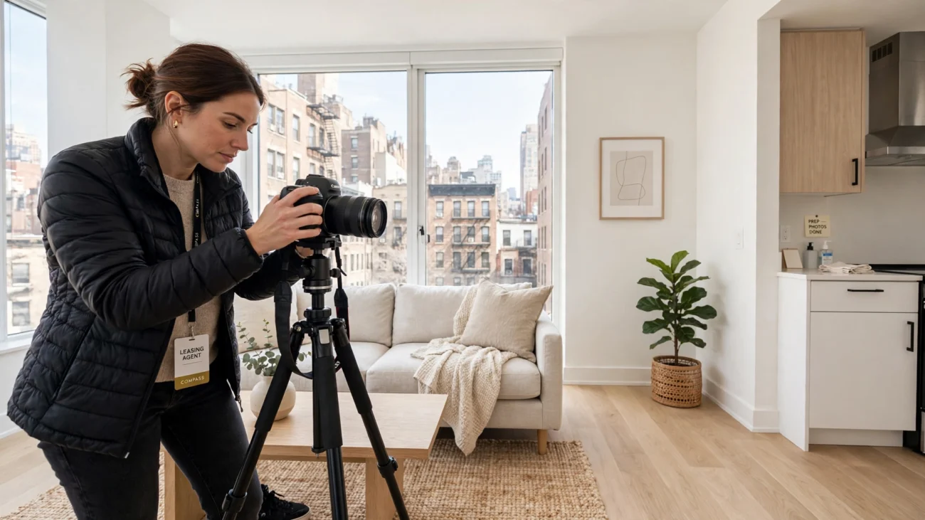 Leasing photography of prepared apartment for listing