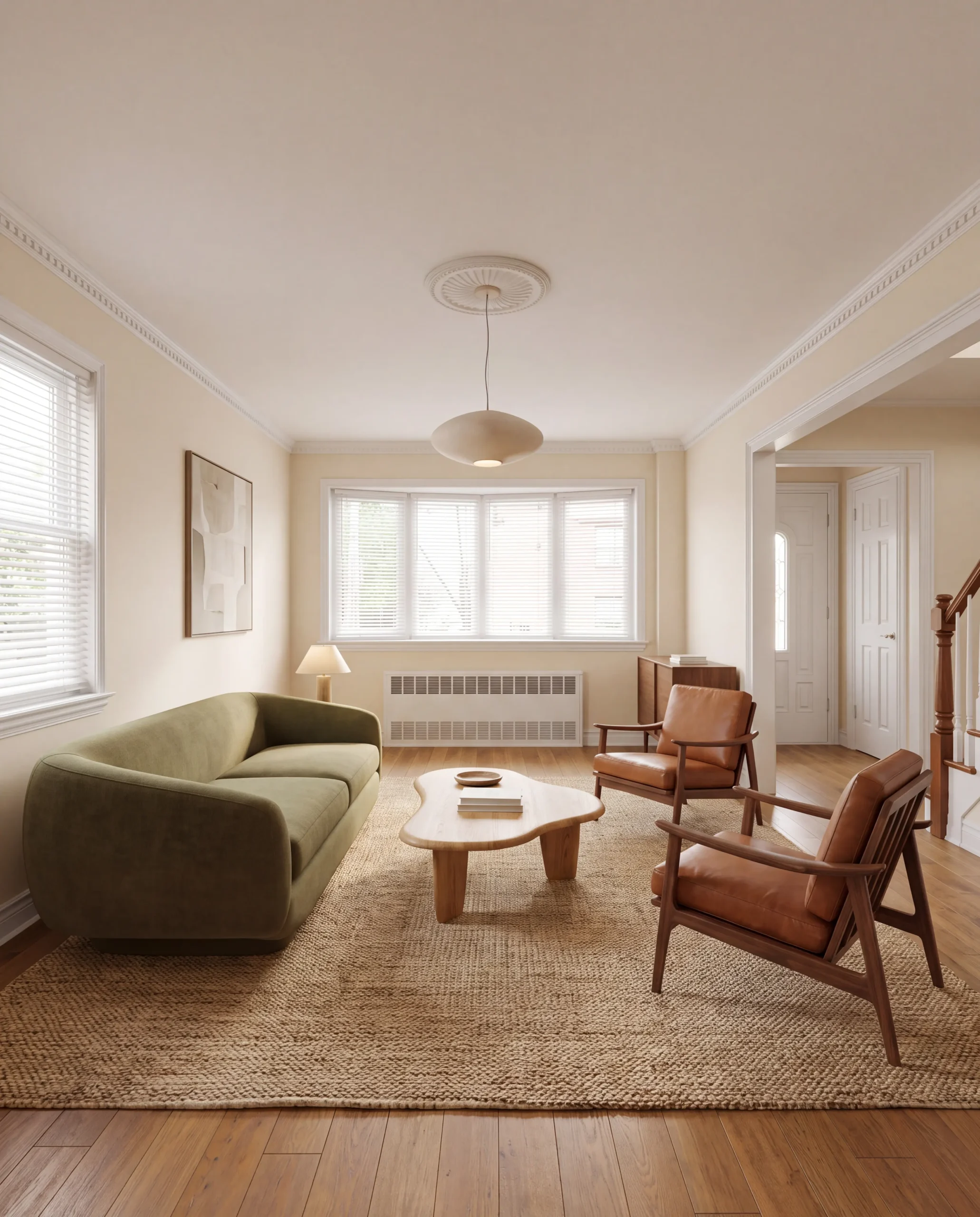 Photorealistic 3D design rendering for a luxury Manhattan apartment remodel